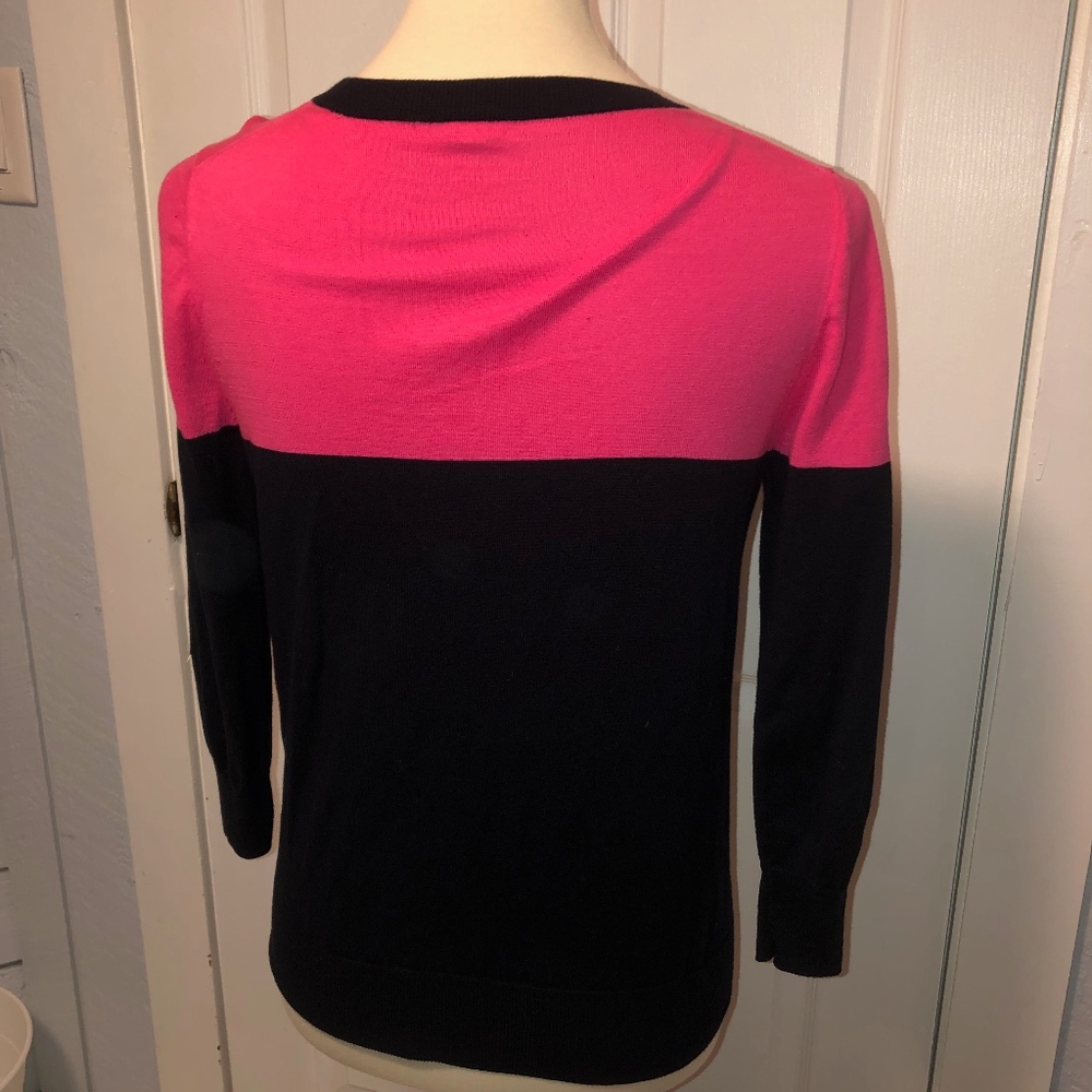 J Crew Pink and Navy Colorblock Cardigan - Picture 4 of 6